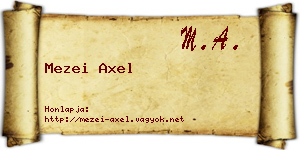 Mezei Axel névjegykártya